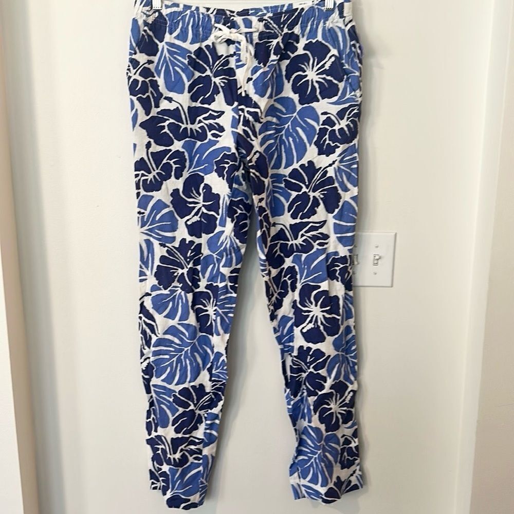J. McLaughlin NWT 100% Linen Tropical Print Laird Pants M